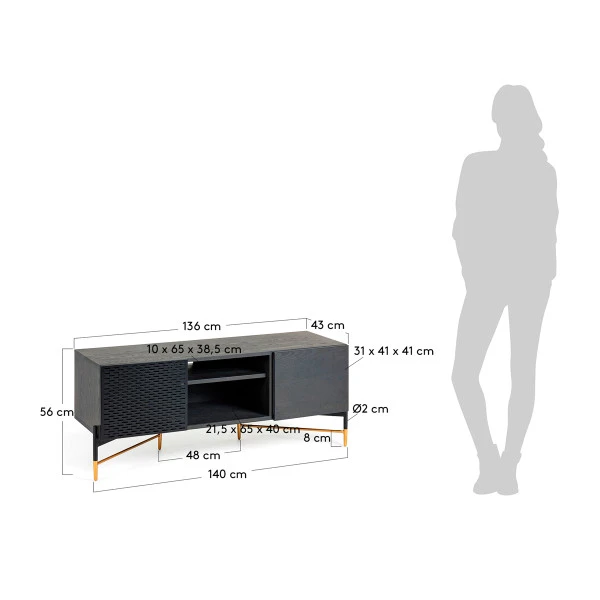 Tv-meubel Zwart Met Goud 11 Tv-meubel Zwart Met Goud - Afbeelding 9