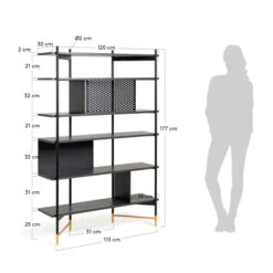 Zwart Essenhouten Wandrek -Zuiver Verkoop kave home milian zwart essenhouten wandrek 05