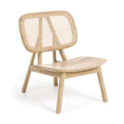 Teak Design Fauteuil Met Rotan -Zuiver Verkoop kave home nadra bohemian lounge stoel teak 01