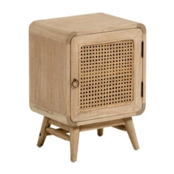 Houten Nachtkastje Met Webbing