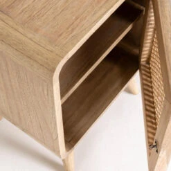 Houten Nachtkastje Met Webbing -Zuiver Verkoop kave home nalu houten nachtkastje met webbing 05