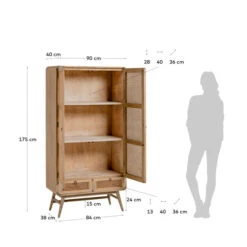 Webbing Kast Naturel Rotan -Zuiver Verkoop kave home nalu houten wandkast met webbing 14