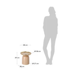 Rond Tafeltje Beige Met Goud -Zuiver Verkoop kave home neiva rond tafeltje beige met goud 03