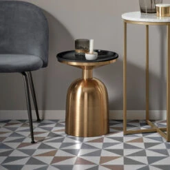 Bijzettafel Goud Met Emaille -Zuiver Verkoop kave home physic prato bijzettafel goud met emaille 01 1