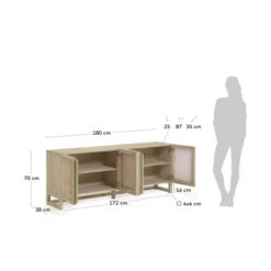 Rotan Webbing Dressoir -Zuiver Verkoop kave home rexit rotan webbing dressoir 09