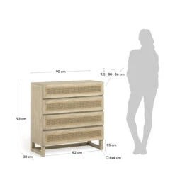 Rotan Webbing Ladekast -Zuiver Verkoop kave home rexit rotan webbing ladekast 13