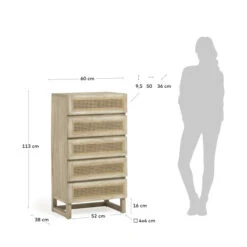 Rotan Webbing Smalle Ladekast -Zuiver Verkoop kave home rexit rotan webbing smalle ladekast 07