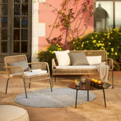 Moderne Tuinbank Van Touw -Zuiver Verkoop kave home samanta tuin loungebank van touw 01