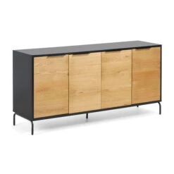 Dressoir Zwart Met Eiken -Zuiver Verkoop kave home savoi dressoir zwart met eiken 01