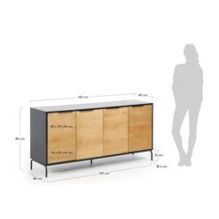 Dressoir Zwart Met Eiken -Zuiver Verkoop kave home savoi dressoir zwart met eiken 05