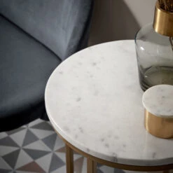 Marmeren Ronde Bijzettafel -Zuiver Verkoop kave home sheffield marmeren ronde bijzettafel 01 1