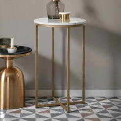 Marmeren Ronde Bijzettafel