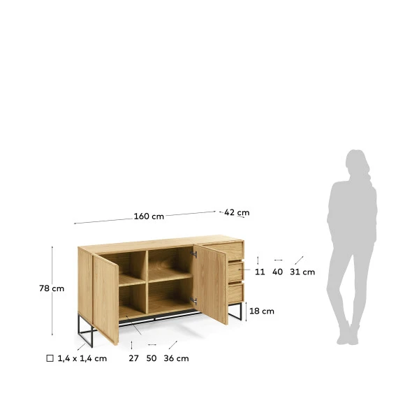Modern Dressoir Eiken 4 Modern Dressoir Eiken - Afbeelding 2