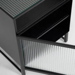 Zwart Nachtkastje Ribbelglas 18 Zwart Nachtkastje Ribbelglas -Zuiver Verkoop kave home trixie zwart nachtkastje ribbelglas 07