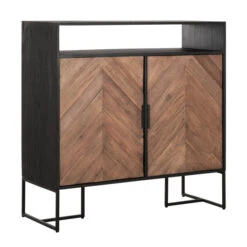 Smal Dressoir Zwart Visgraat 6 Smal Dressoir Zwart Visgraat -Zuiver Verkoop klein dressoir 100 cm met visgraat patroon dtp home criss cross 02