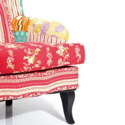 Gebloemde Oorfauteuil -Zuiver Verkoop kleurrijke fauteuil patchwork red 2 800x800 1