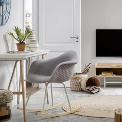 Schommelstoel Quilted Lichtgrijs -Zuiver Verkoop laforma kenna schommelstoel quilted lichtgrijs 07