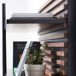 Open Wandrek Mat Grijs -Zuiver Verkoop laforma kesia open metalen boekenkast 02