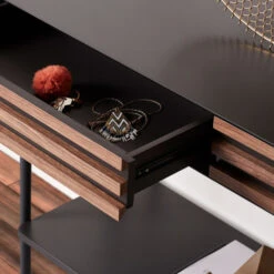 Mat Grijze Sidetable Met Hout -Zuiver Verkoop laforma mahon metalen sidetable met hout 06