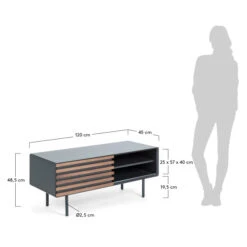 Tv-meubel Mat Grijs Met Walnoot -Zuiver Verkoop laforma mahon metalen tv meubel 08 1