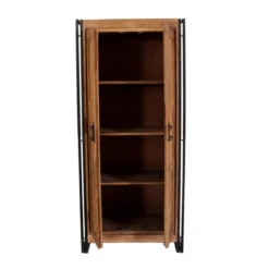 Bergkast Sheeshamhout -Zuiver Verkoop lavis havel hoge wandkast met zwarte handgrepen 04