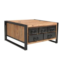 Industriele Salontafel Met 5 Lades -Zuiver Verkoop lavis havel industriele salontafel met 5 lades 03