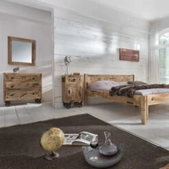 Rustiek Nachtkastje Van Mangohout -Zuiver Verkoop lavis porter industriele kast met tekst 02 2