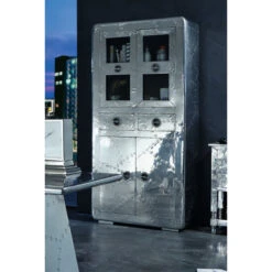 Buffetkast Zilver Aluminium -Zuiver Verkoop lavis witold aluminium vitrinekast met 2 laden 03