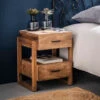 Mangohouten Nachtkastje 2 Lades -Zuiver Verkoop mangohouten nachtkastje 2 lades gobi giani 01 1