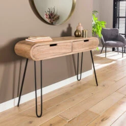 Mangohouten Sidetable Met Ronde Hoeken -Zuiver Verkoop mangohouten sidetable met ronde hoeken barrel giani 01