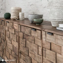 Dressoir Teak Mozaiek 210 Cm -Zuiver Verkoop must living blockx houten dressoir mozaiek 210 cm 06