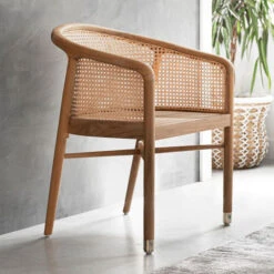 Teak Stoel Met Webbing