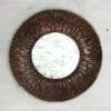 Ronde Spiegel Donker Teak