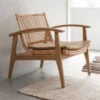 Fauteuil Van Teak En Rotan