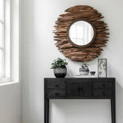 Ronde Spiegel Drijfhout -Zuiver Verkoop must living pure ronde spiegel industrieel 02