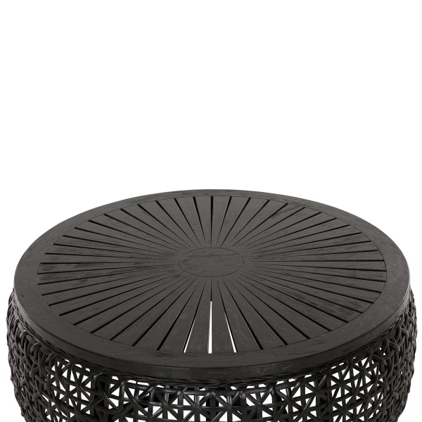 Ronde Salontafel Zwart Rotan 6 Ronde Salontafel Zwart Rotan - Afbeelding 4
