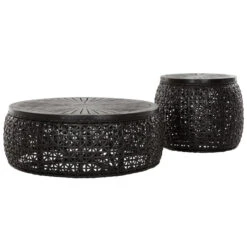 Ronde Salontafel Zwart Rotan 11 Ronde Salontafel Zwart Rotan -Zuiver Verkoop must living rimini large ronde salontafel zwart rotan 02