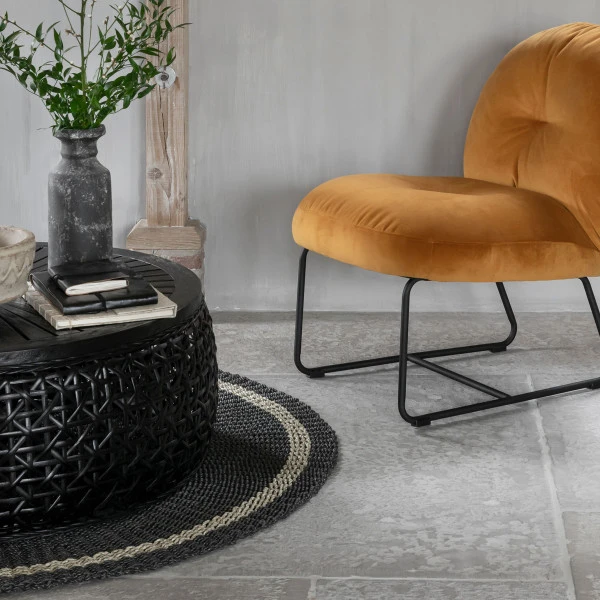 Ronde Salontafel Zwart Rotan 4 Ronde Salontafel Zwart Rotan - Afbeelding 2