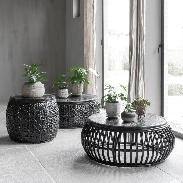 Ronde Salontafel Zwart Rotan 5 Ronde Salontafel Zwart Rotan - Afbeelding 3