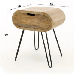 Nachtkastje Met Ronde Hoeken Mango Hout -Zuiver Verkoop nachtkastje met ronde hoeken mango hout barrel giani 04