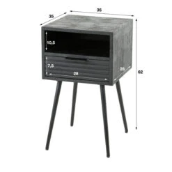 Nachtkastje Zwart Mangohout -Zuiver Verkoop nachtkastje zwart mangohout marina giani 06