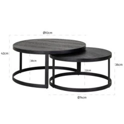 Zwarte Salontafelset -Zuiver Verkoop richmond interiors baccarat zwarte salontafelset 03