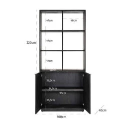 Zwarte Vakkenkast Met Visgraat -Zuiver Verkoop richmond interiors blackbone zwarte vakkenkast met visgraat 011