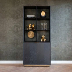 Zwarte Vakkenkast Met Visgraat