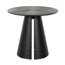 Ronde Bijzettafel Zwart Hout -Zuiver Verkoop richmond interiors blax ronde bijzettafel zwart hout 02