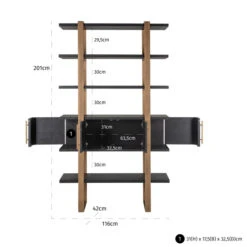 Wandkast Hout En Goud -Zuiver Verkoop richmond interiors cambon wandkast hout en goud 05