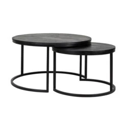 Salontafelset Zwart Mangohout