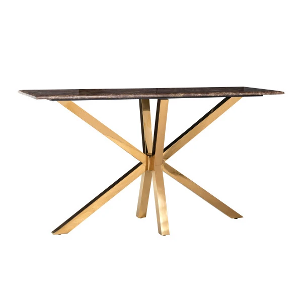 Sidetable Goud Met Emperador Marmer 3 Sidetable Goud Met Emperador Marmer