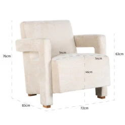 Chenille Fauteuil -Zuiver Verkoop richmond interiors devanto chenille fauteuil wit 06 1