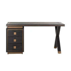 Zwart Design Bureau Met Goud -Zuiver Verkoop richmond interiors hunter zwart design bureau met goud 03